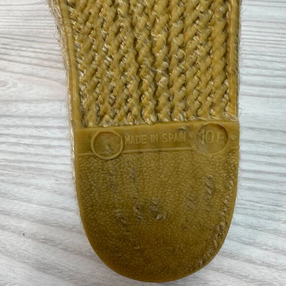 Nine West Slide Sandals SZ 10B Flat Espadrille Slip On Black White Striped Open - Picture 9 of 9